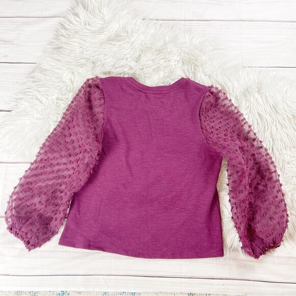 Anthropologie Women's Maeve Textured-Sleeve Top in Purple‎ Size XSP - Picture 6 of 6